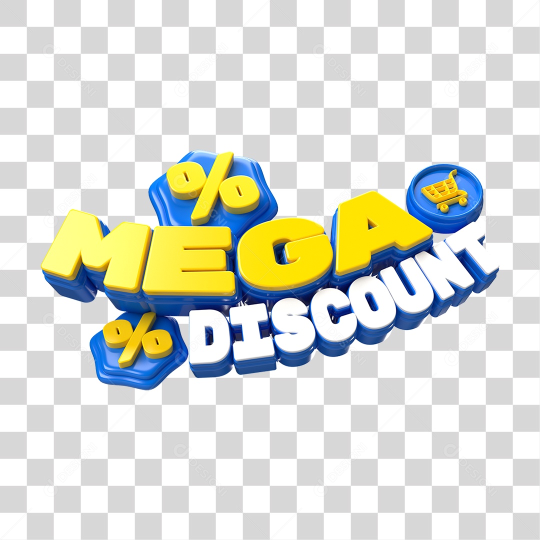 Selo 3D Mega Discount PNG Transparente