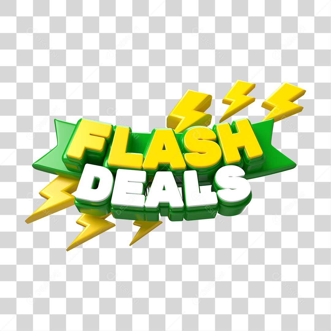 Selo 3D Flash Deals PNG Transparente