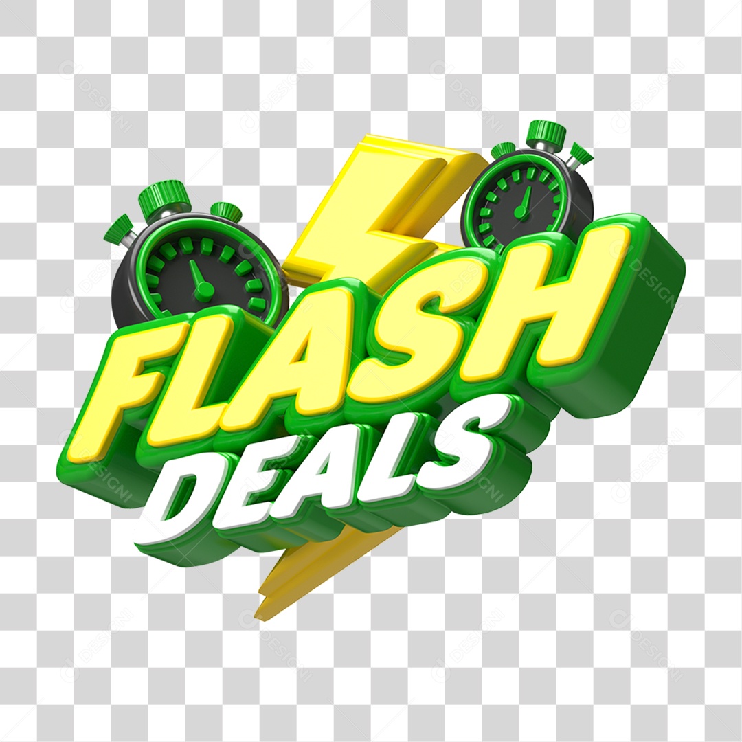 Selo 3D Flash Deals PNG Transparente