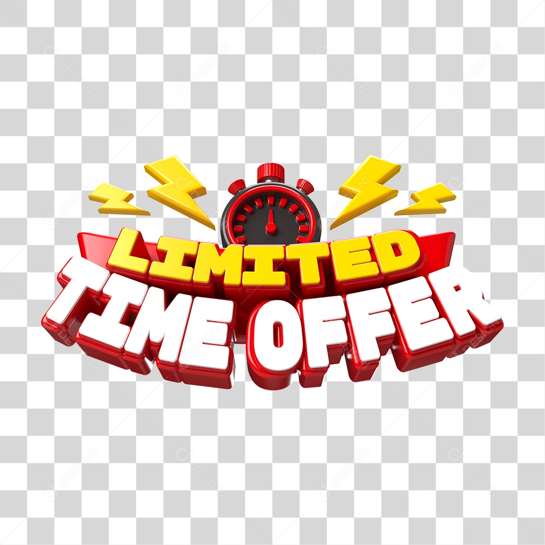 Selo 3D Limited Time Offer PNG Transparente