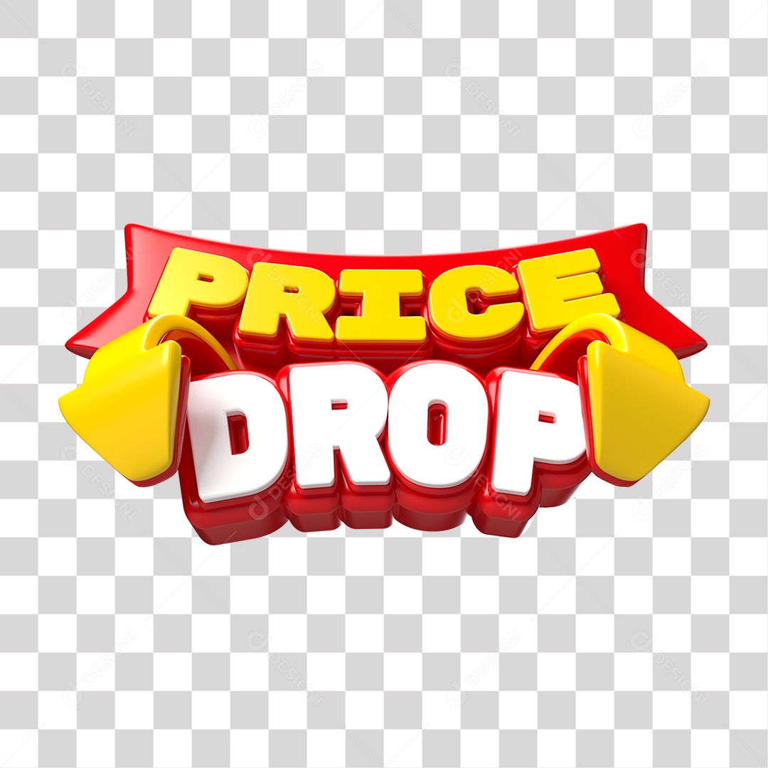 Selo 3D Price Drop PNG Transparente