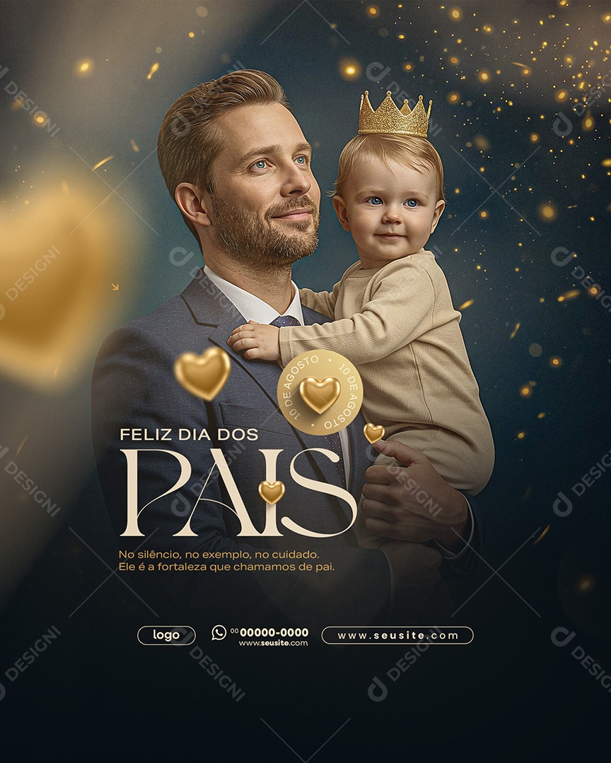 Feliz Dia Dos Pais 11 de Agosto Social Media PSD Editável