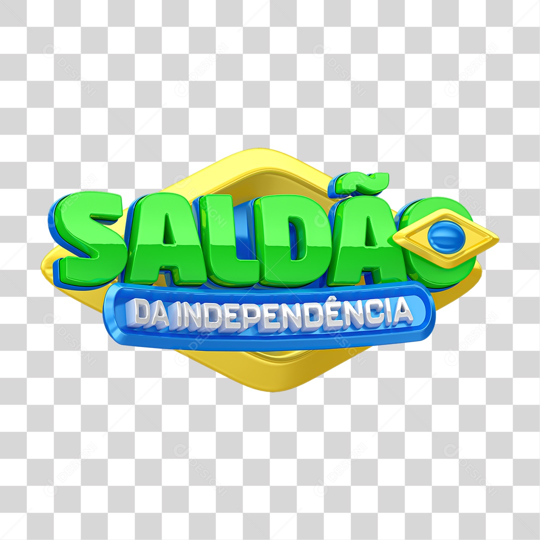 Selo 3D Saldão da Independência para Composição PNG Transparente