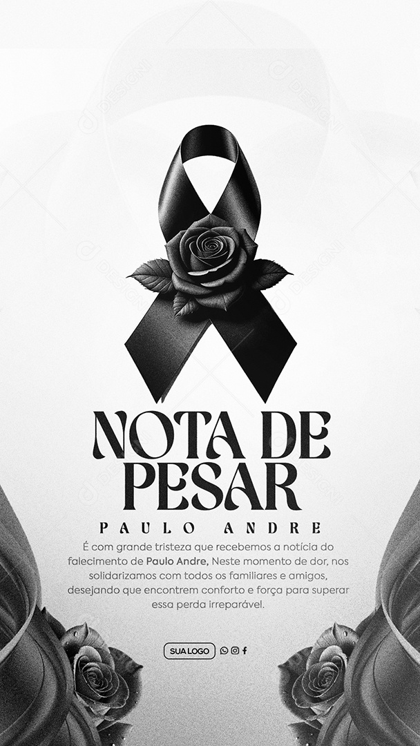 Story Nota de Pesar Social Media PSD Editável