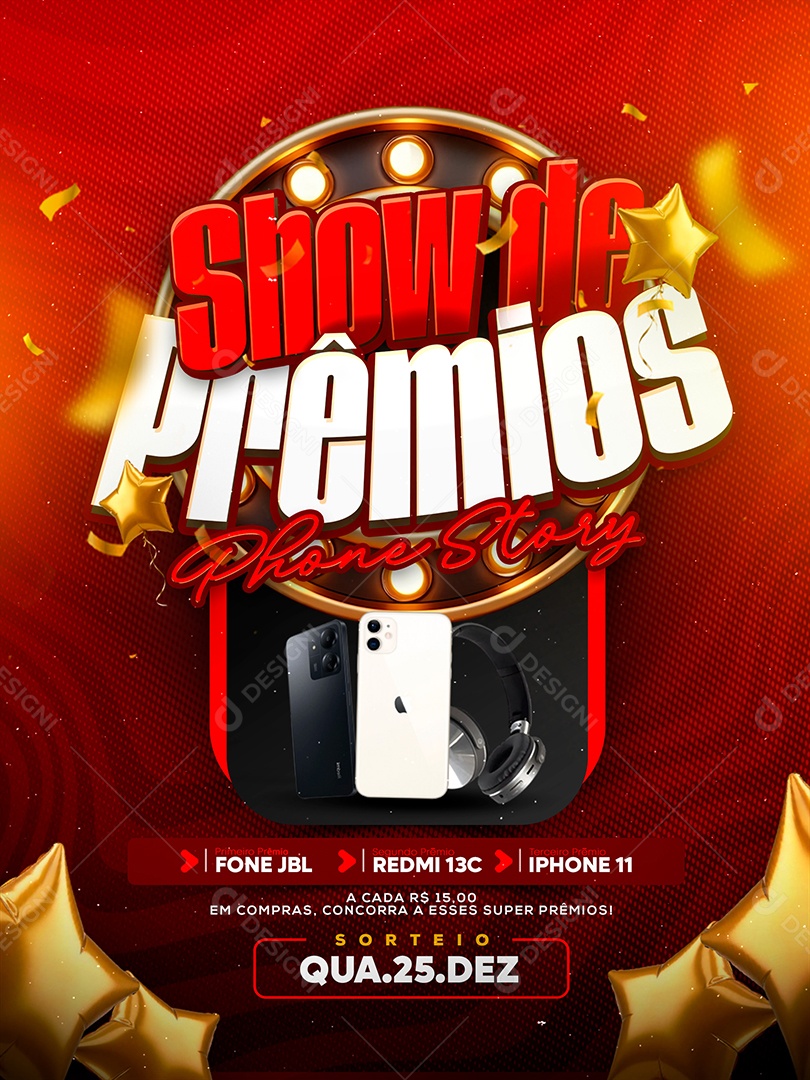 Show de Prêmios Sorteio Social Media PSD Editável