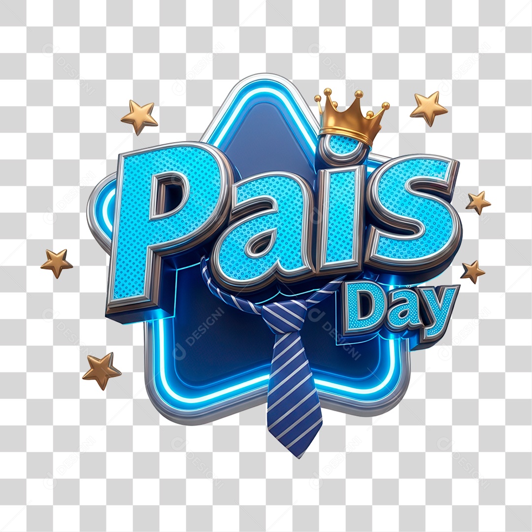 Selo 3D Pais Day PNG Transparente