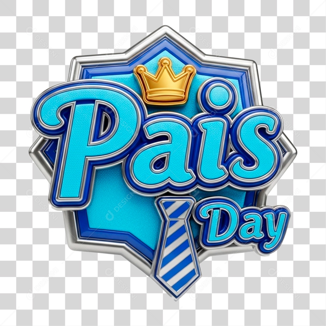 Selo 3D Pais Day PNG Transparente