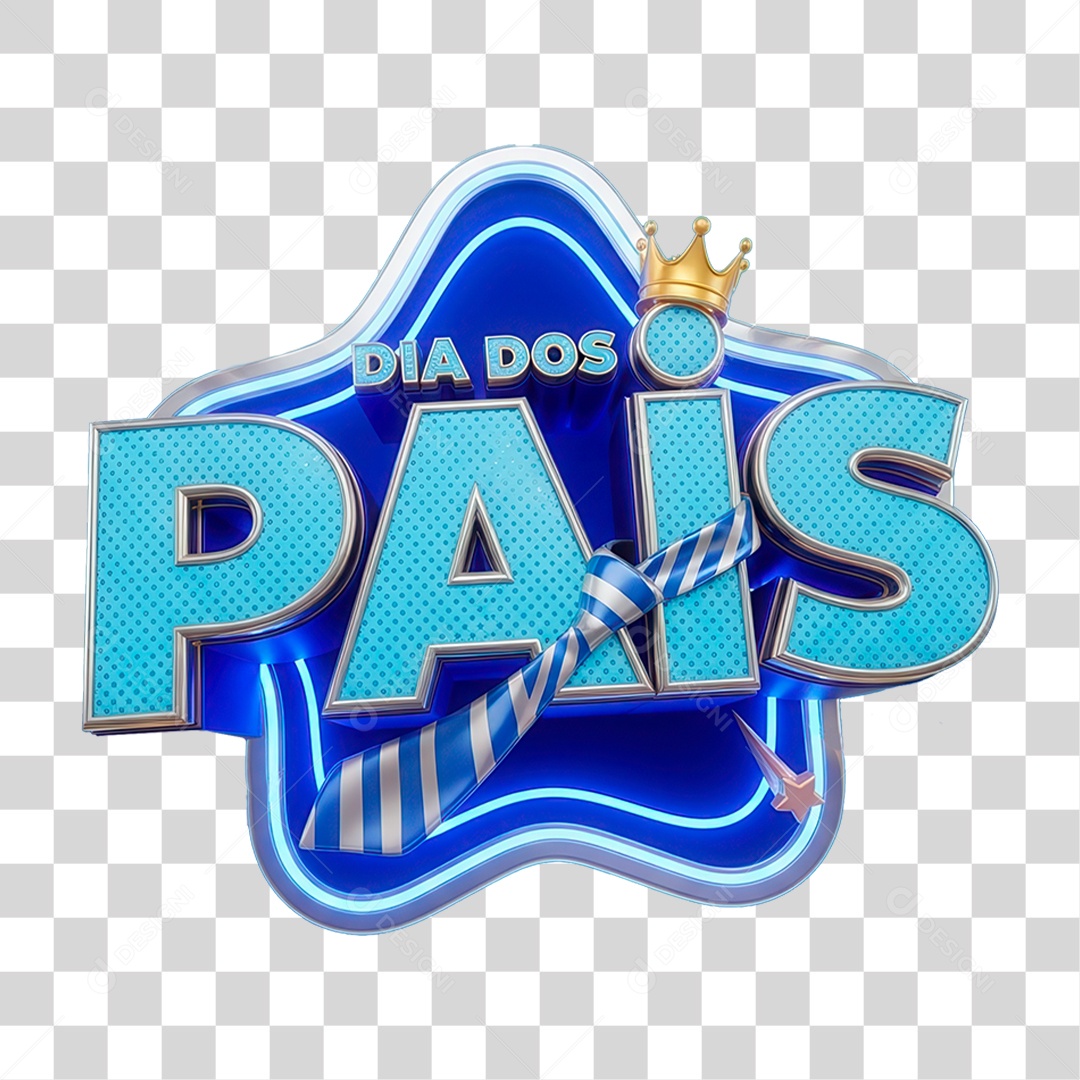 Selo 3D Dia dos Pais PNG Transparente