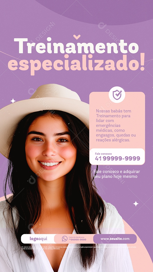 Story Babá Treinamento Especializado Social Media PSD Editável