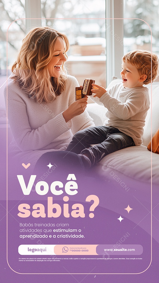 Story Babá Você Sabia Social Media PSD Editável