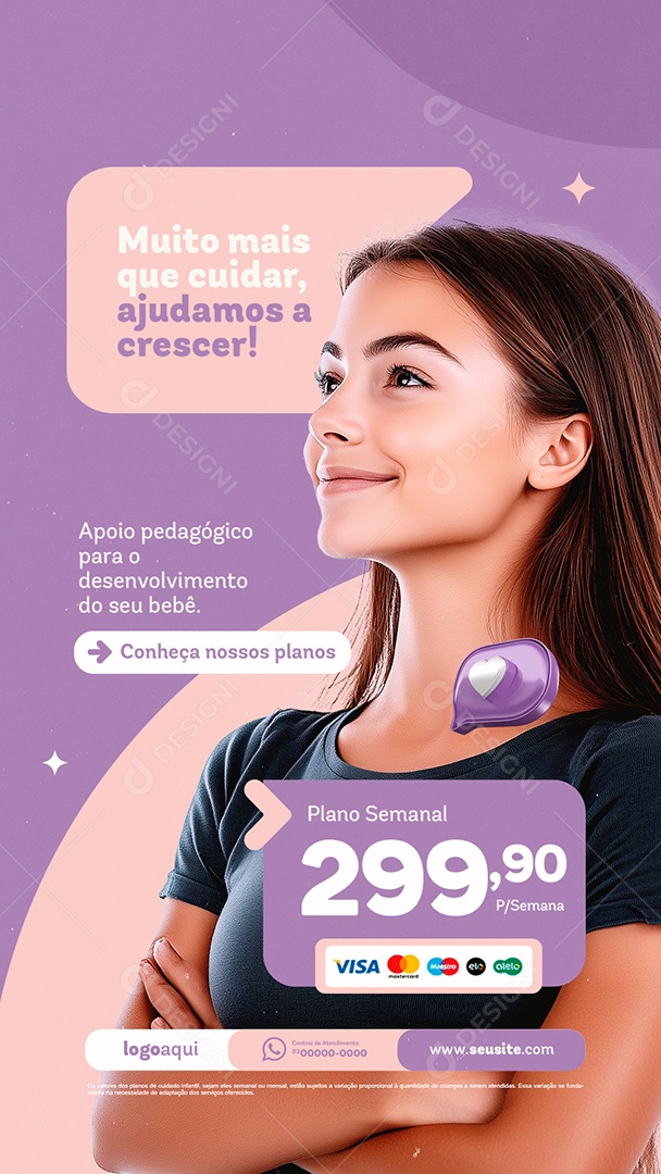 Story Babá Muito Mais Que Cuidar Social Media PSD Editável