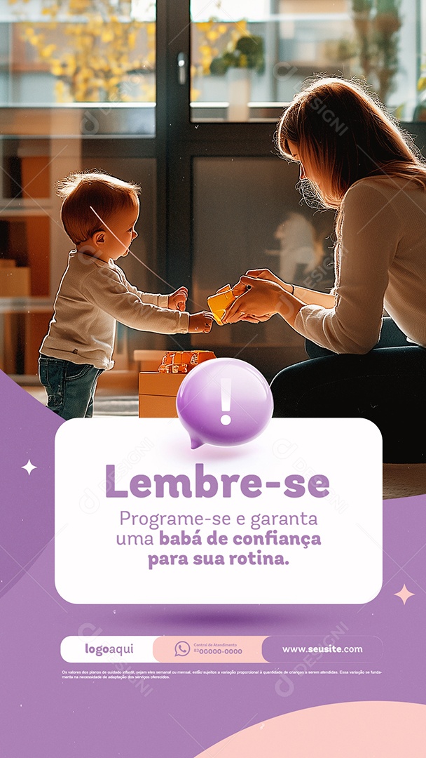 Story Babá Lembre-Se Social Media PSD Editável