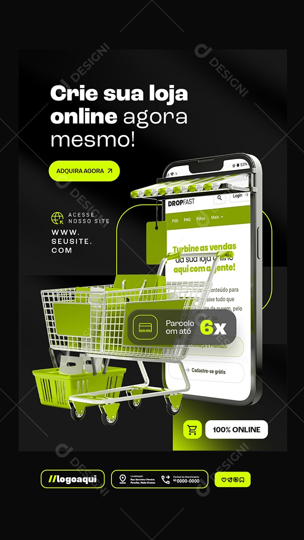 Story Loja Online Turbine as Vendas Social Media PSD Editável