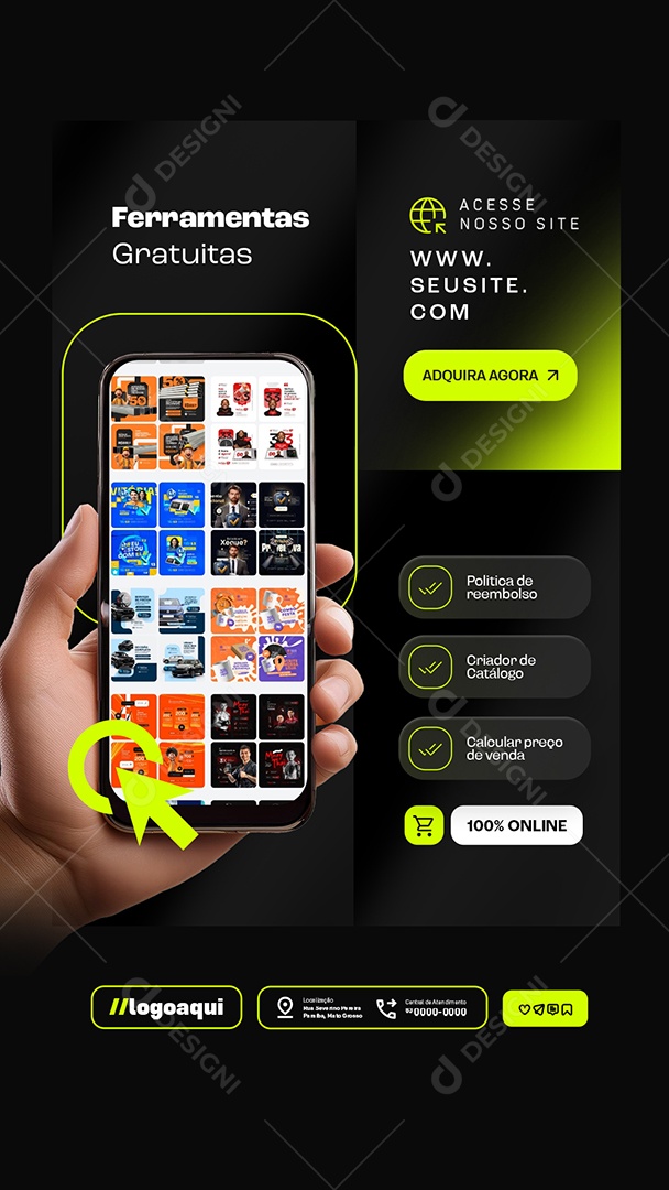 Story Loja Online Ferramentas Gratuitas Social Media PSD Editável