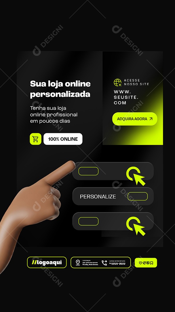 Story Loja Online Personalizada Social Media PSD Editável