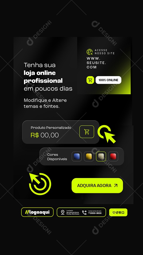 Story Loja Online Produto Personalizado Social Media PSD Editável