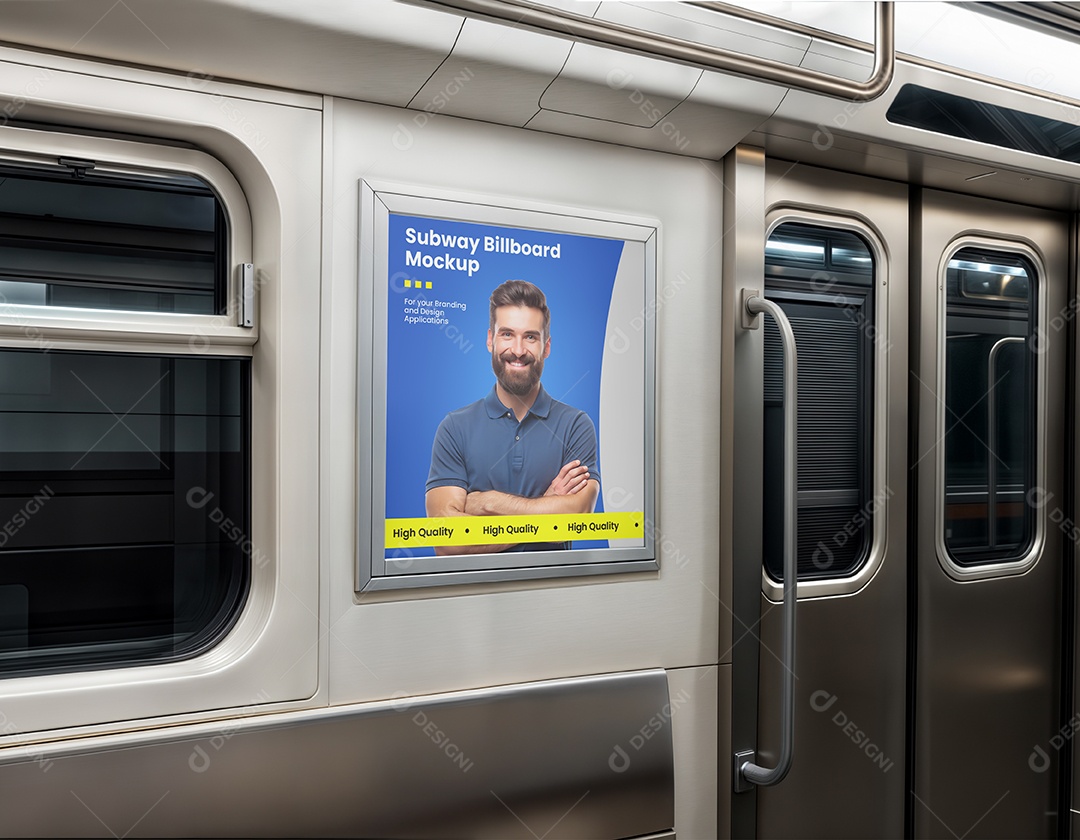 Mockup Anúncio Publicitário Em Metrô PSD Editável