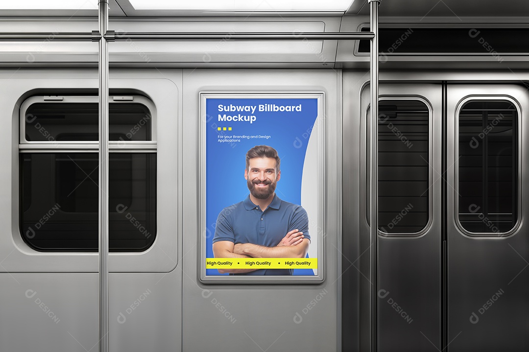 Mockup Anúncio Publicitário Em Metrô PSD Editável
