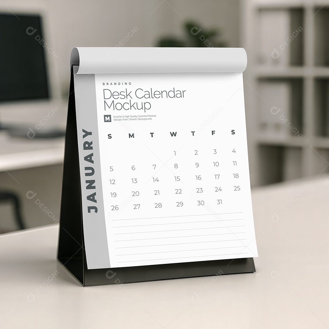 Calendário PSD Editável Mockup