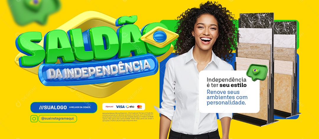 Banner Saldão da Independência Construção Renove seus Ambientes Social Media PSD Editável