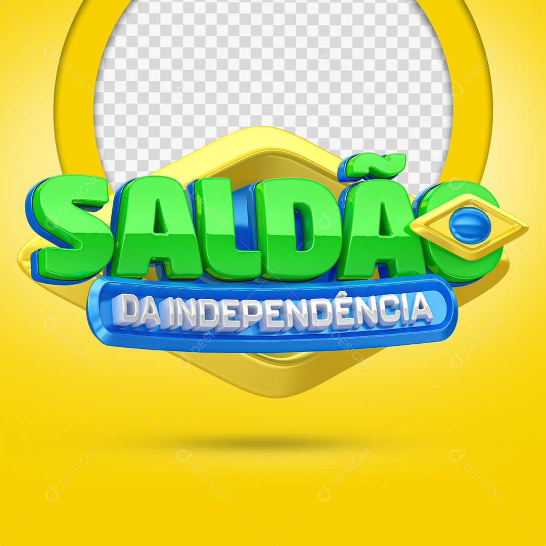 Saldão da Independência Selo 3D para Composição PSD