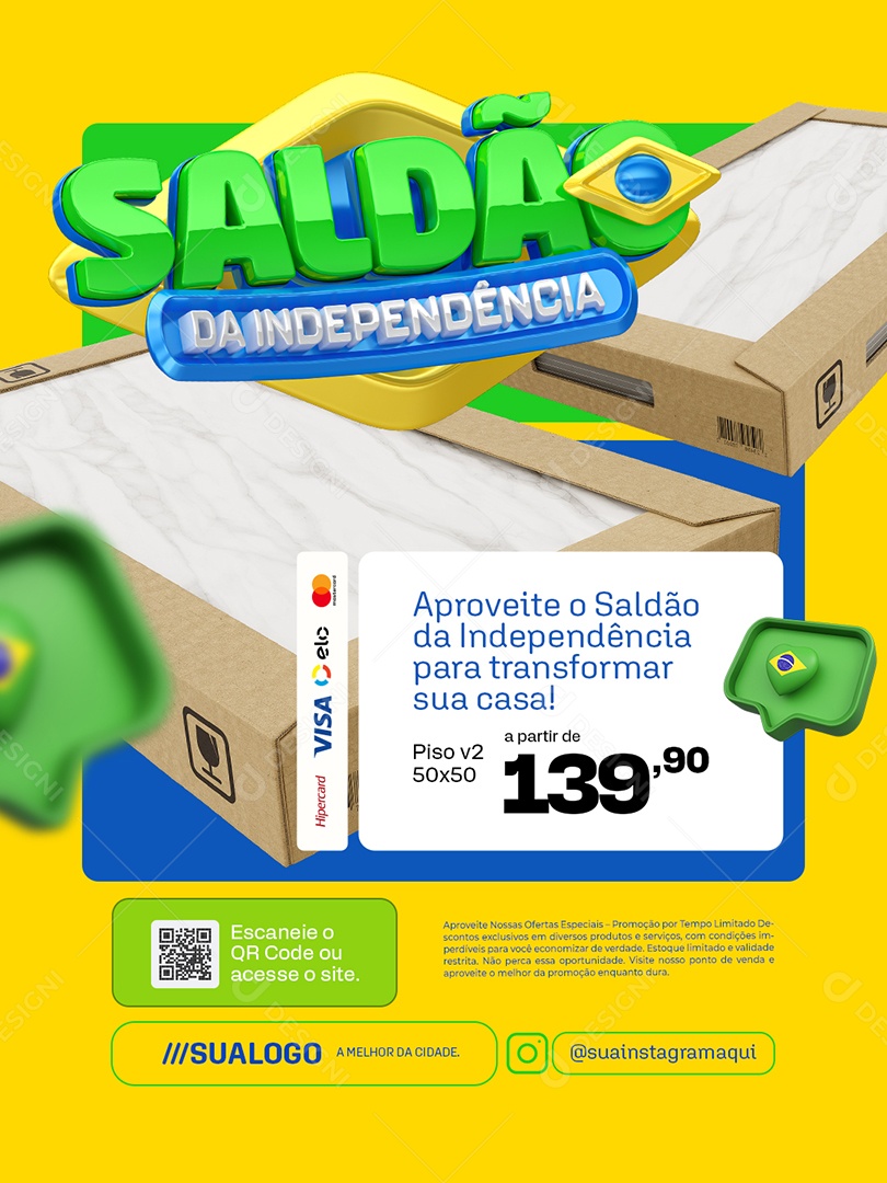 Saldão da Independência Construção Pisos V2 Social Media PSD Editável