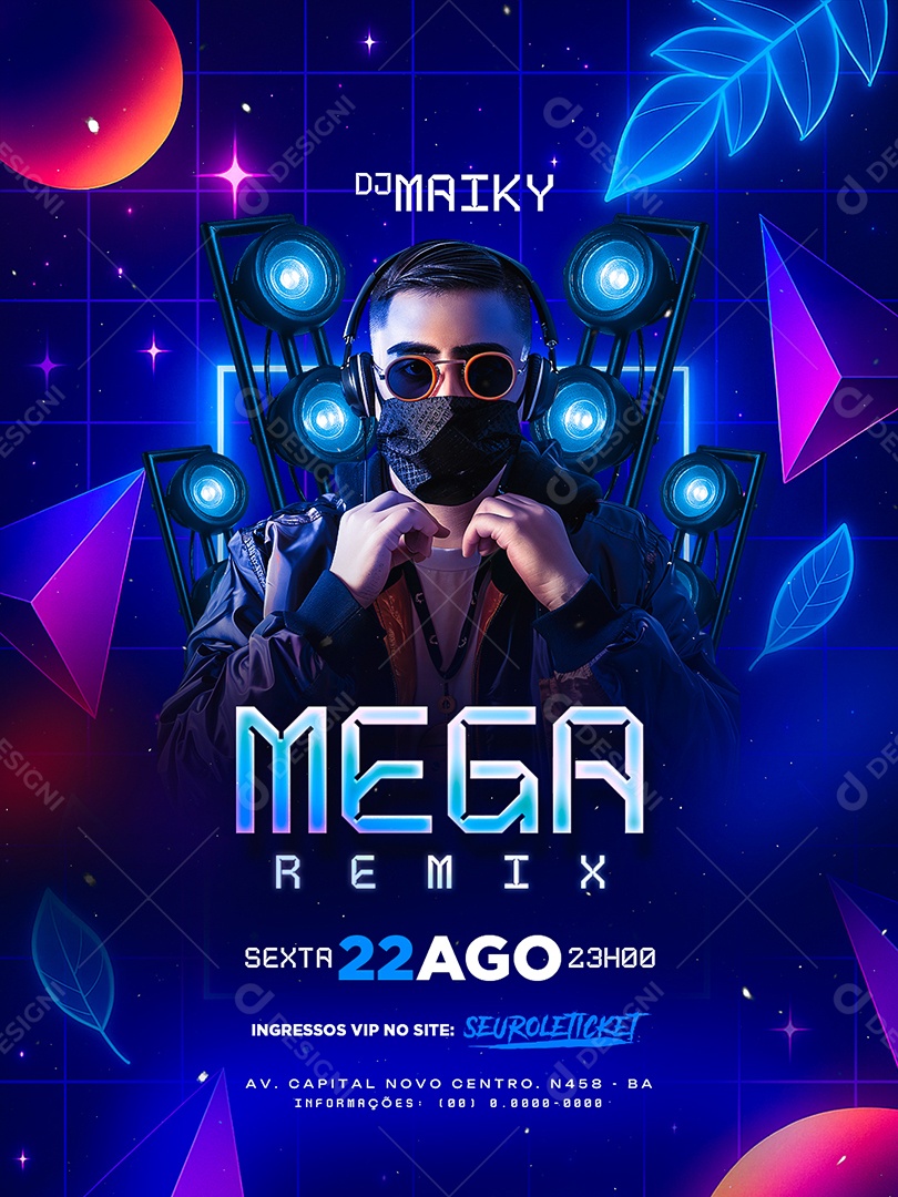 Flyer Mega Remix Social Media PSD Editável