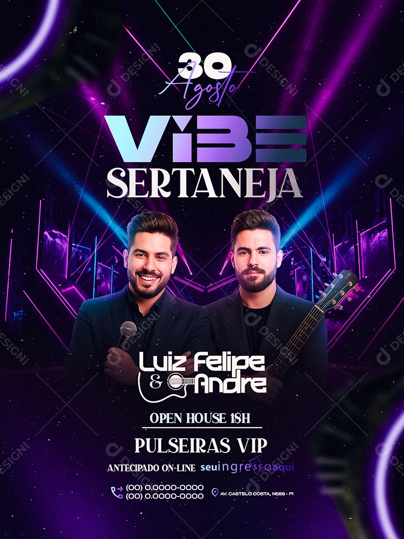 Flyer Vibe Sertaneja Social Media PSD Editável
