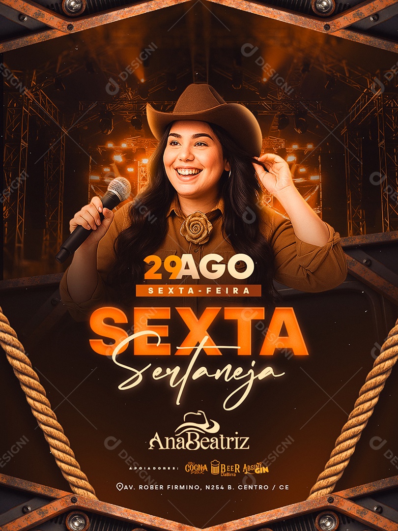 Flyer Sexta Feira Sertaneja Social Media PSD Editável