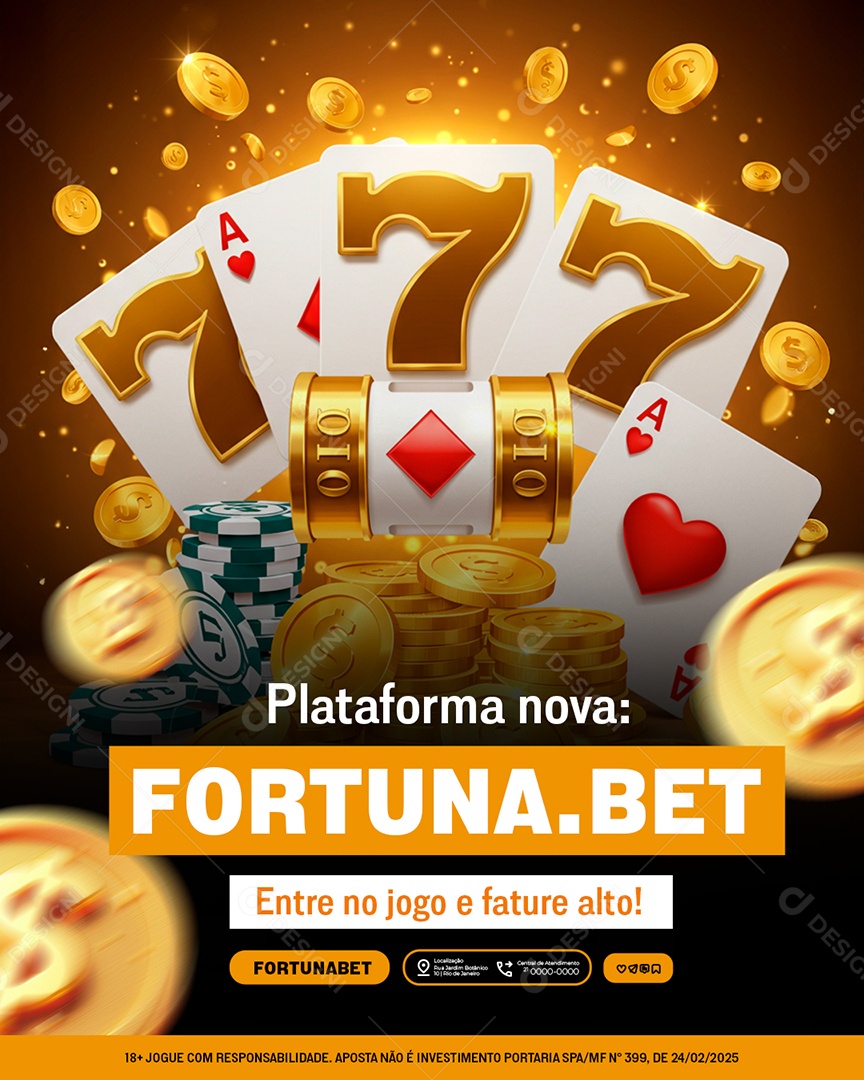 Cassino Apostas Plataforma Nova Social Media PSD Editável