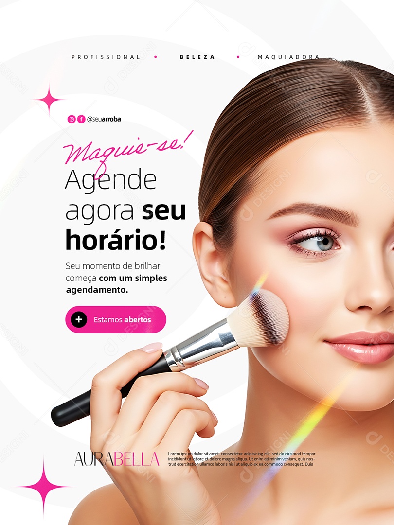 Maquiadora Maquie-Se Agenda Agora seu Horário Social Media PSD Editável