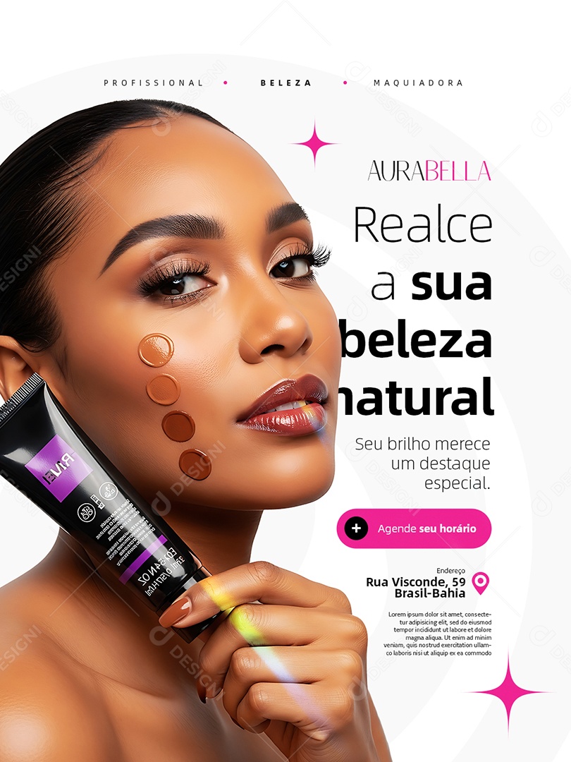 Maquiadora Realce a Sua Beleza Natural Social Media PSD Editável