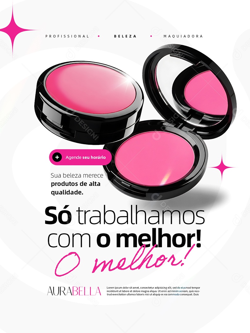 Maquiadora Só Trabalhamos com O Melhor Social Media PSD Editável