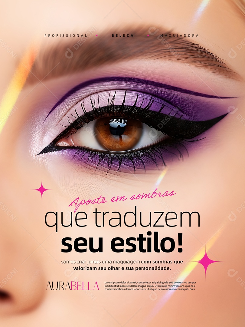 Maquiadora Aposte em Sombras Social Media PSD Editável