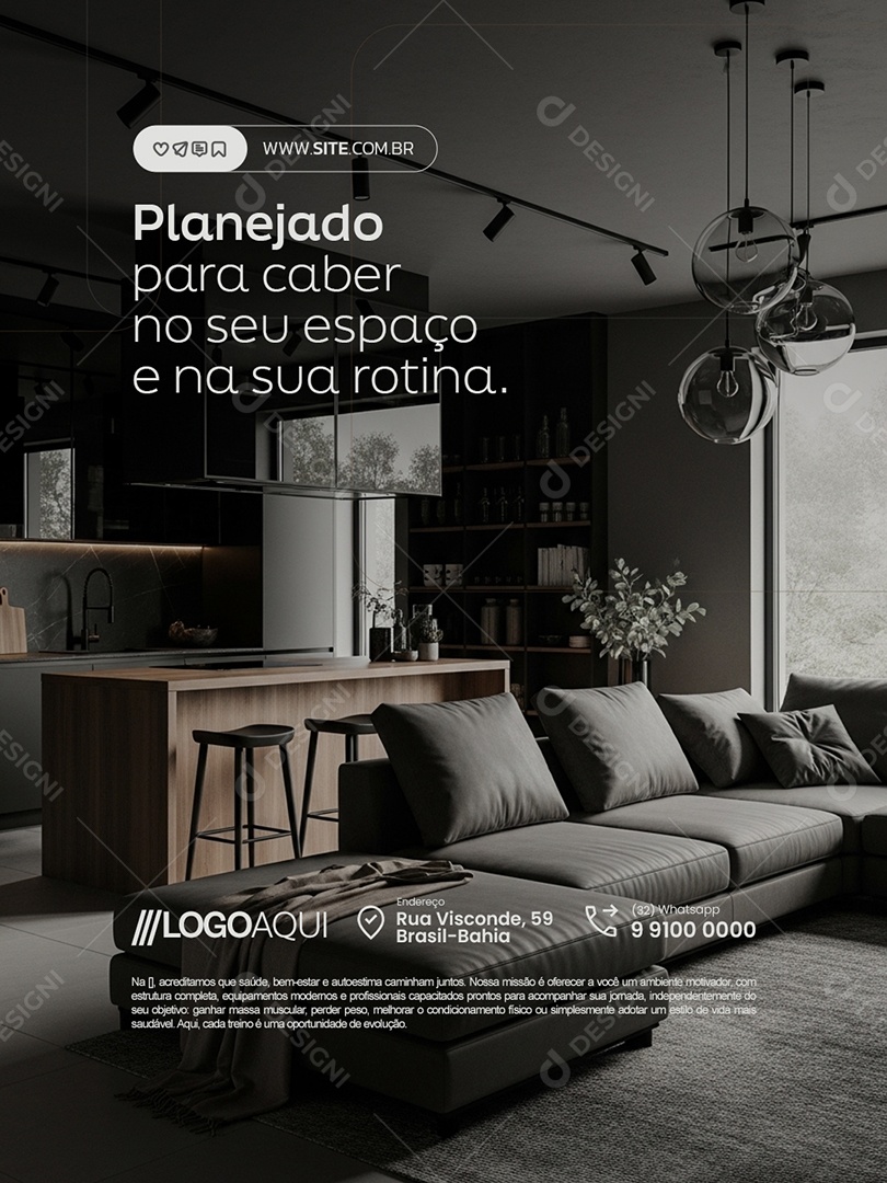 Móveis Planejados para Caber no Seu Espaço e na Sua Rotina Social Media PSD Editável