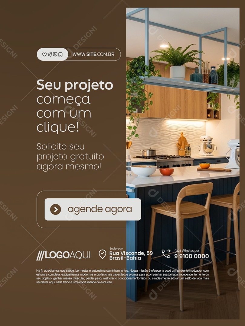 Móveis Planejados Seu Projeto Começa com Um Clique Social Media PSD Editável