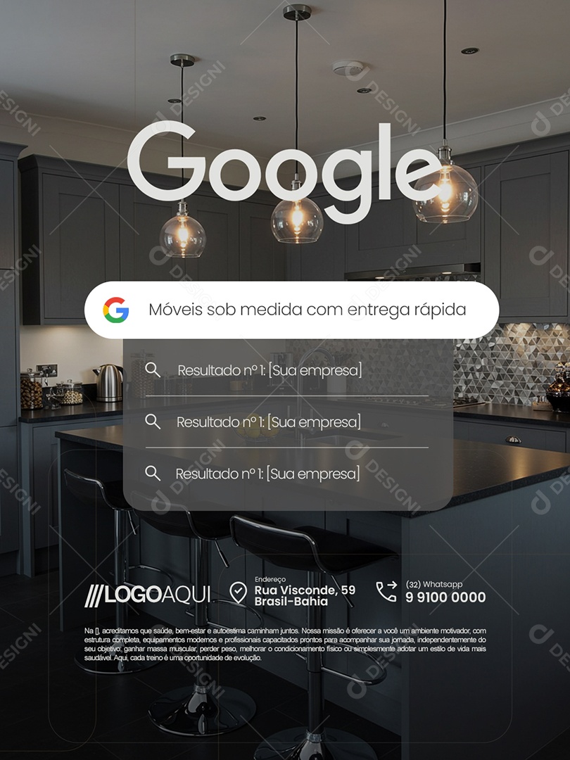 Móveis Planejados Sob Medida com Entrega Rápida Social Media PSD Editável