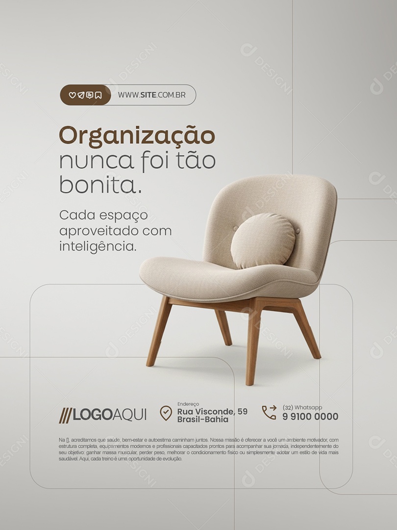 Móveis Planejados Organização Nunca Foi Tão Bonita Social Media PSD Editável