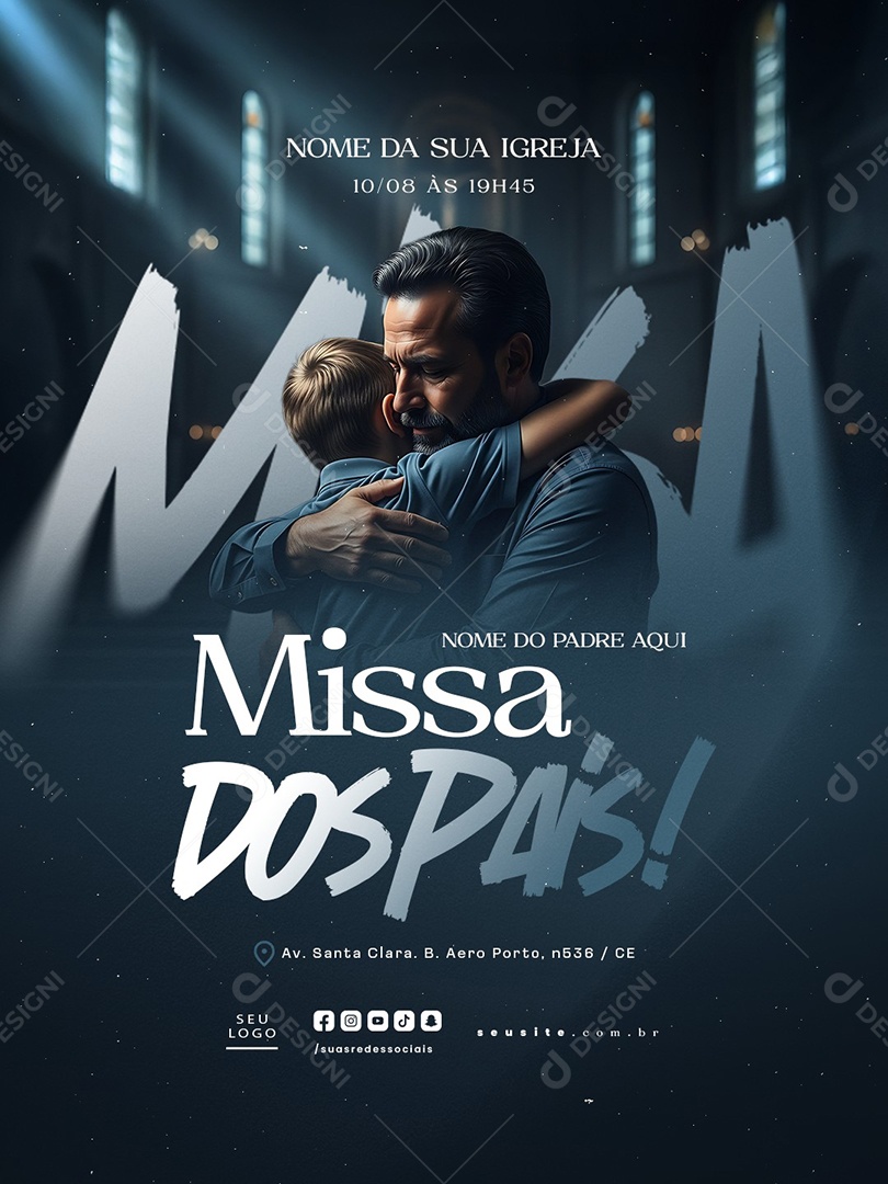 Missa dos Pais Igreja Social Media PSD Editável