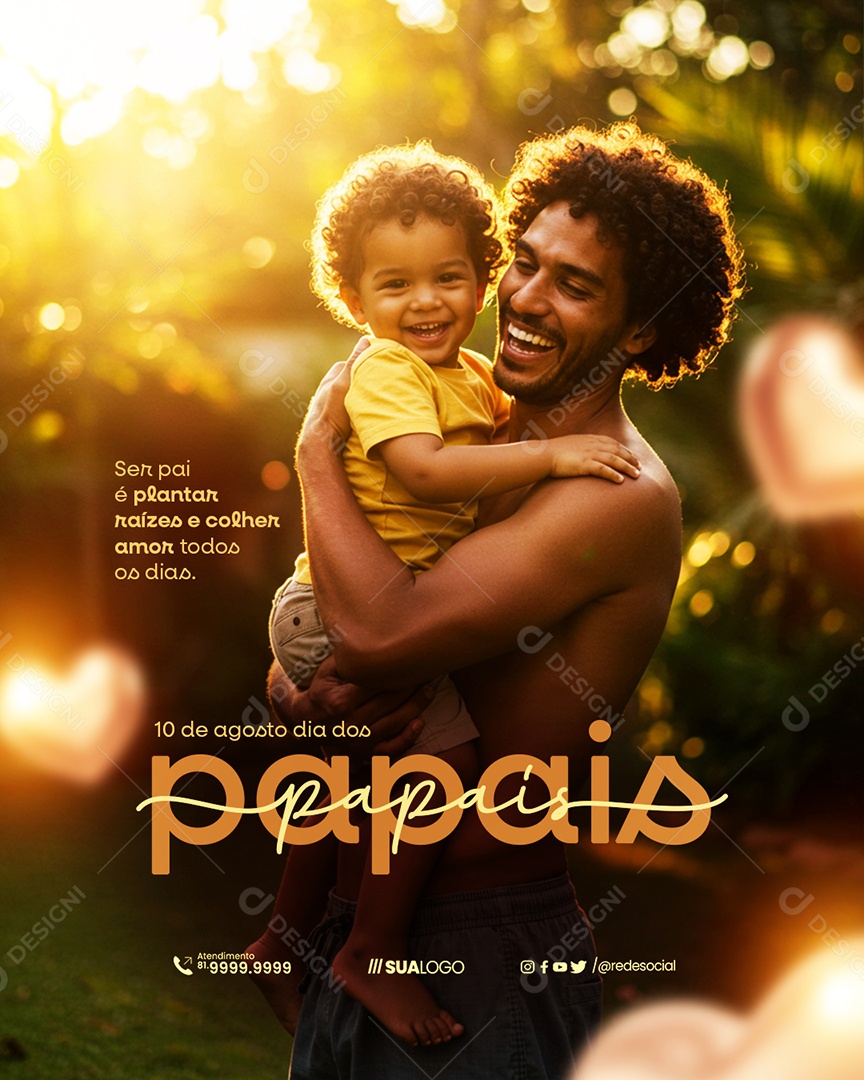 Feliz Dia Dos Pais 11 de Agosto Social Media PSD Editável