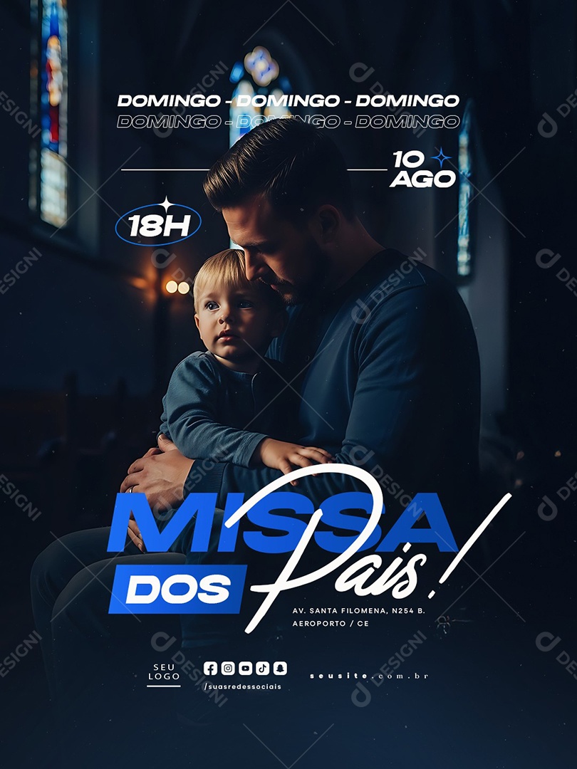Missa dos Pais Domingo Social Media PSD Editável