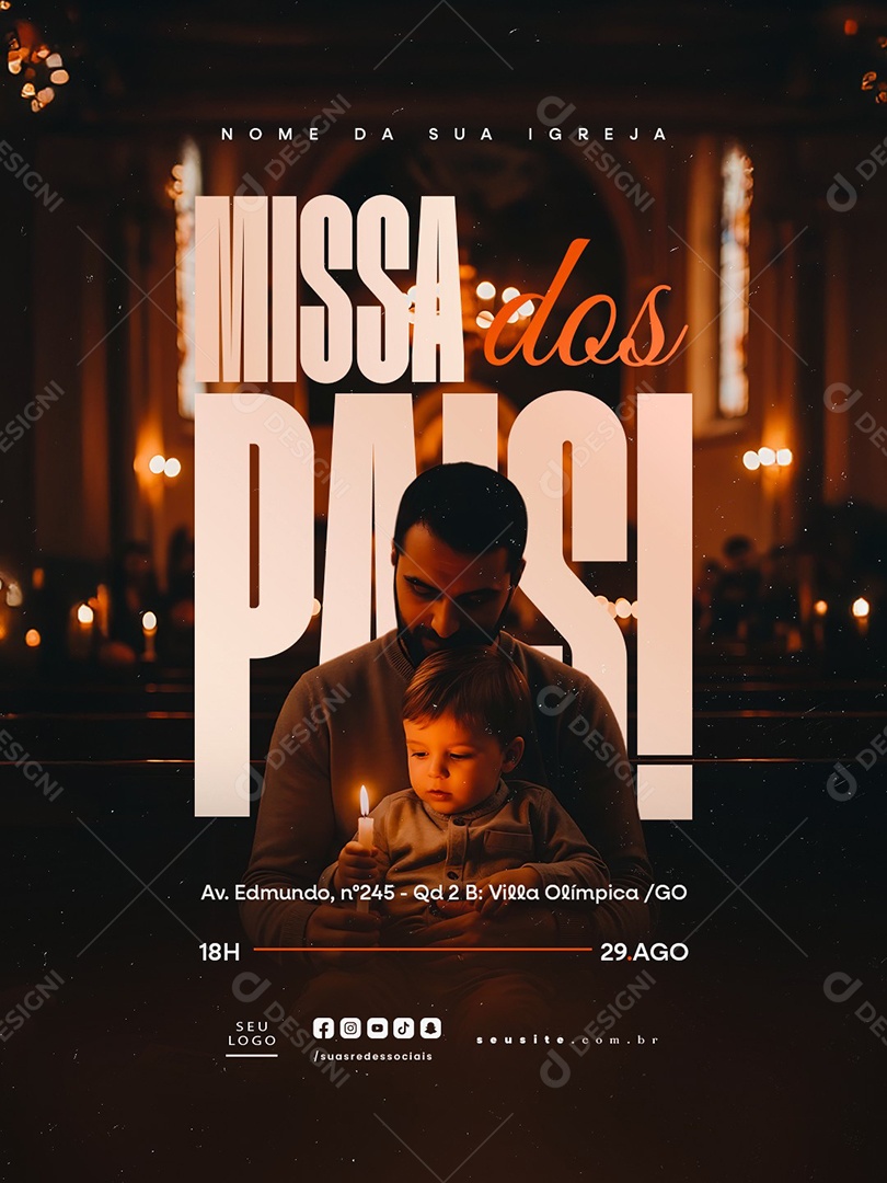 Missa dos Pais Social Media PSD Editável