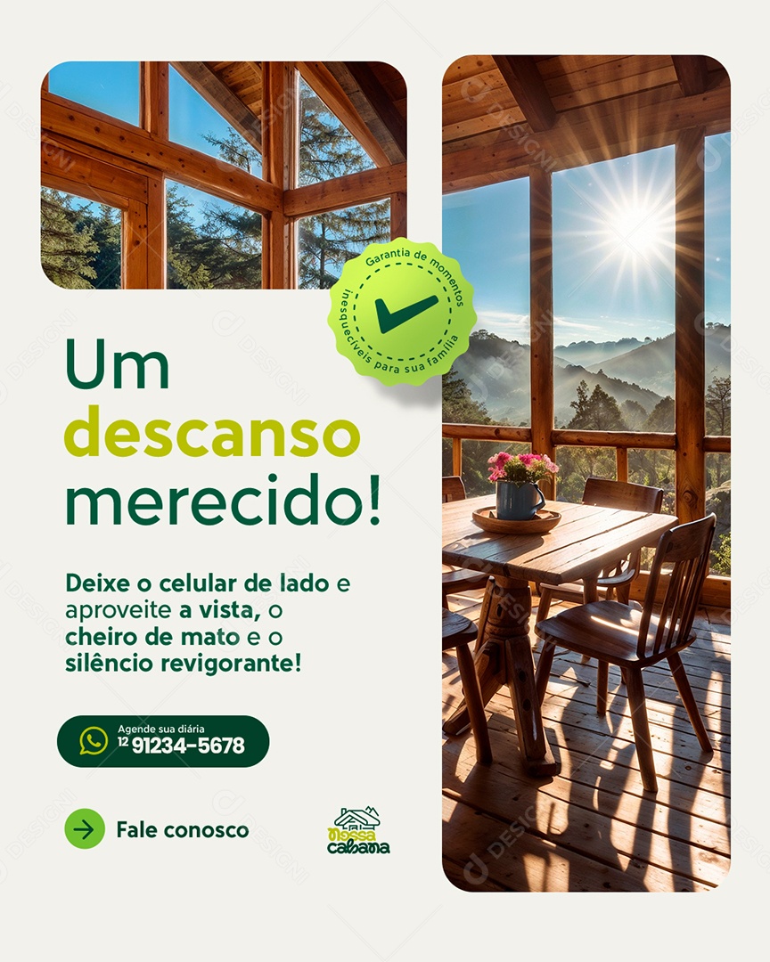 Agência de Viagens Um Descanso Merecido Social Media PSD Editável