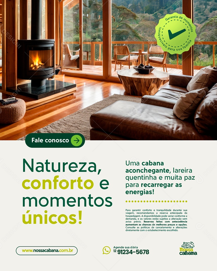 Agência de Viagens Natureza Conforto e Momentos Únicos Social Media PSD Editável