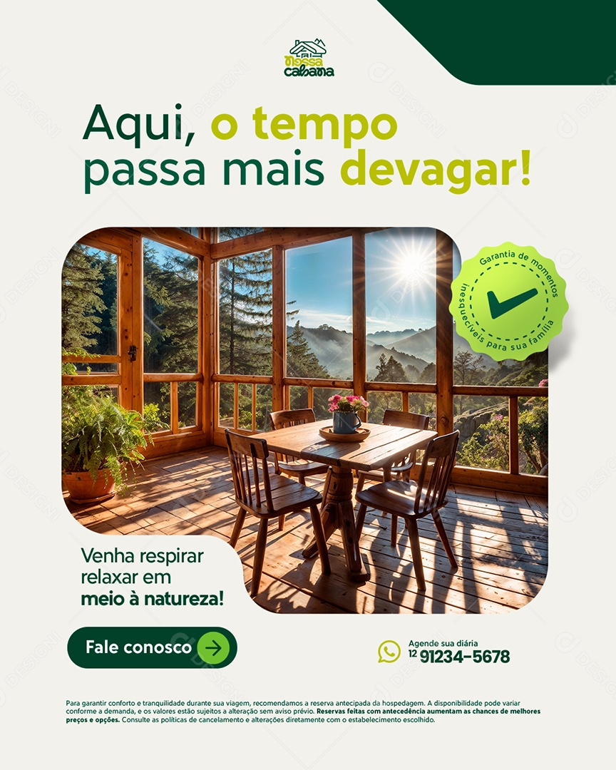 Agência de Viagens Aqui o Tempo Passa Mais Devagar Social Media PSD Editável