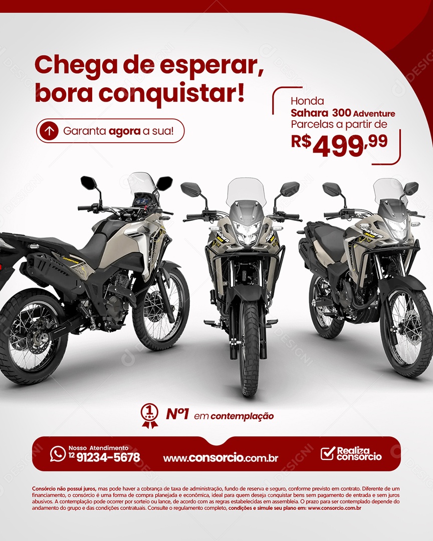 Concessionária de Motos Chega de Esperar Social Media PSD Editável