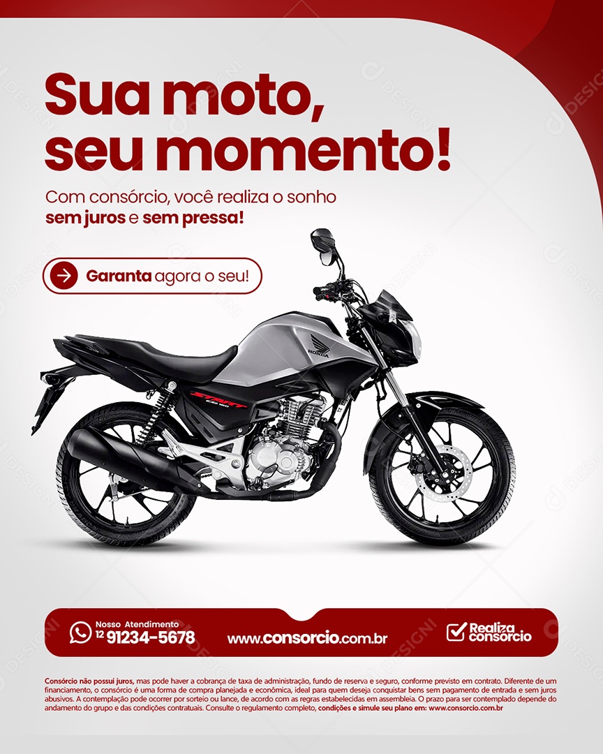 Concessionária de Motos Sua Moto Seu Momento Social Media PSD Editável