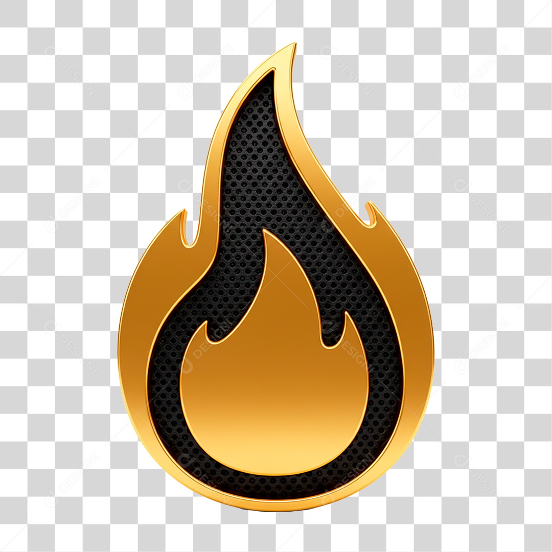 Ícone 3D Chamas PNG Transparente