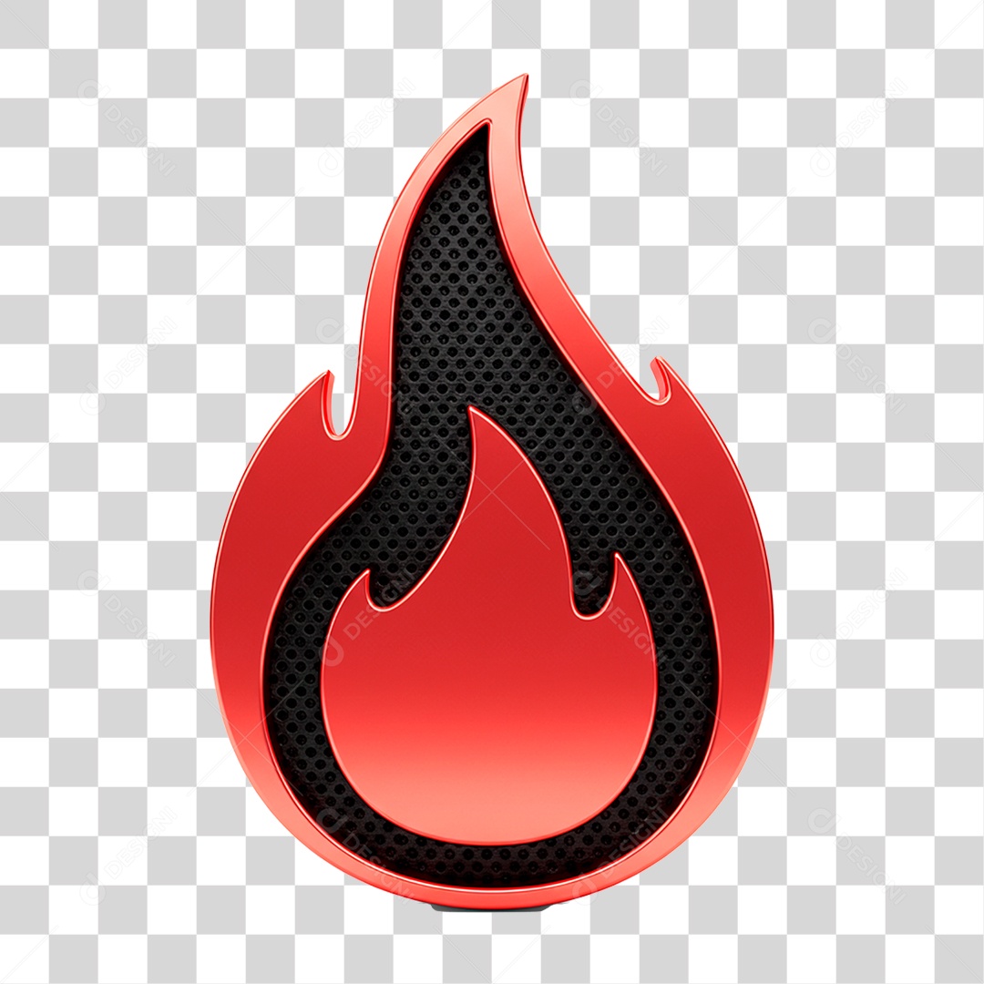 Ícone 3D Chamas PNG Transparente