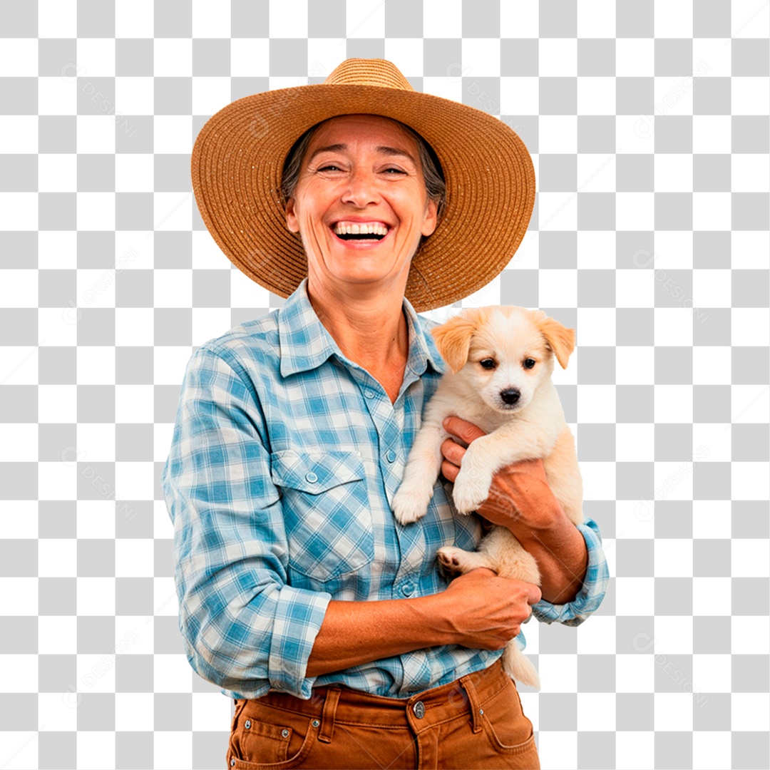 Mulher Segurando Cachorro PNG Transparente